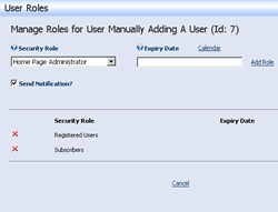 assigning Security Roles to users