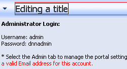 Editing a DotNetNuke title
