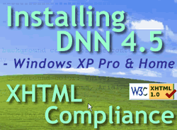 Issue 20 Installing DotNetNuke and XHTML Compliance