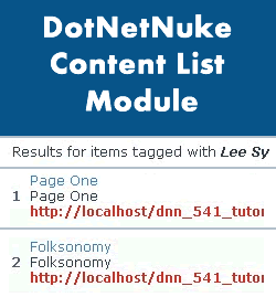 DotNetNuke Content List Module Tutorial 