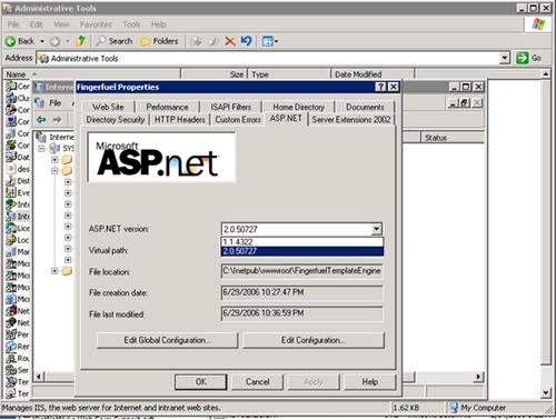 select ASP.NET 2.0