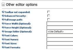FCK Editor Further Configuration Options
