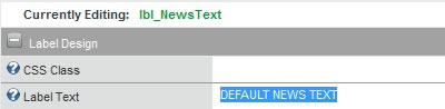Default Text for lbl_NewsText label control