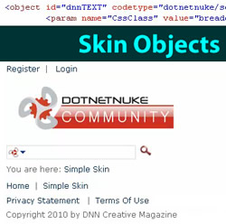 Skin Object Tokens DotNetNuke 5