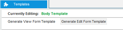 Click on the Templates tab to switch to templates view and click on Generate Edit Form Template link