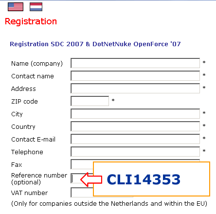 registration form