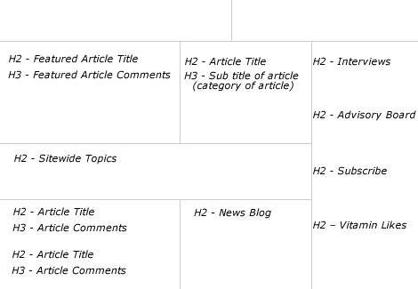 Vitamin Home Page Header Tag Structure