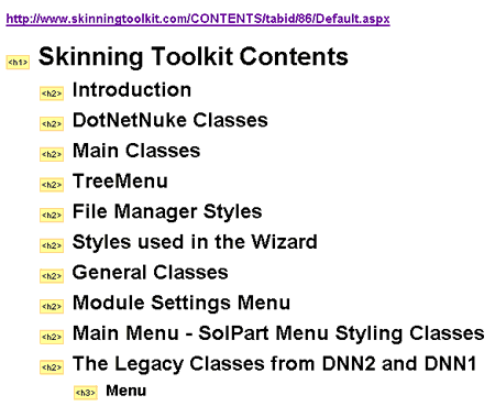 Skinning Toolkit Document Structure