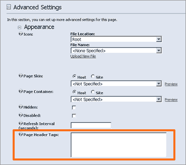 Advanced Settings