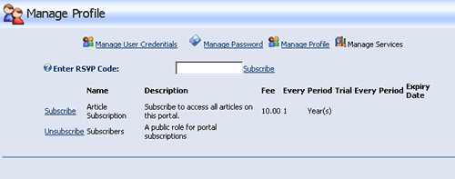 subscription page