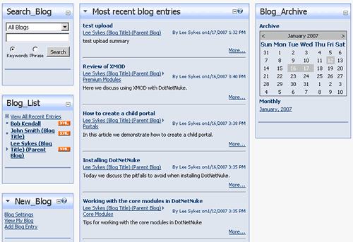 DotNetNuke blog module