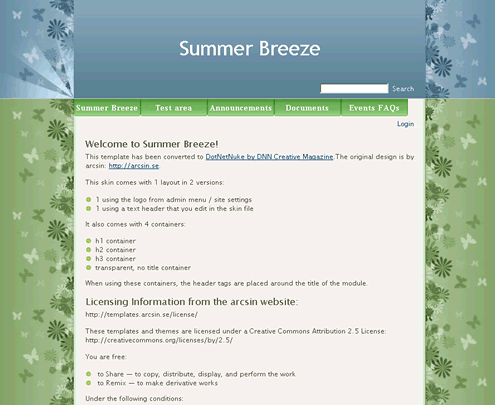 summer breeze dnn css skin