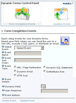 Data Springs Dynamic Forms Completion Events