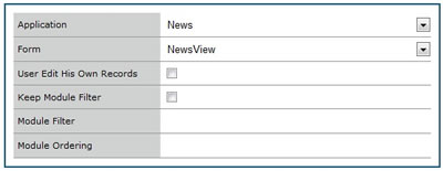 DotNetMushroom RAD module settings in the DotNetNuke settings section