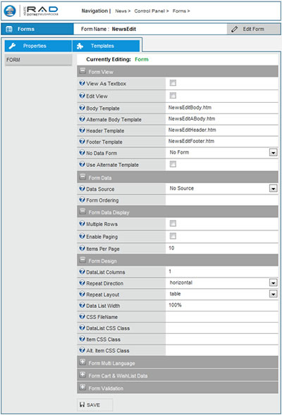 Form Builder: New form inserted in the News application