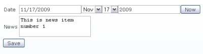Screenshot showing the NewsEdit Form as it is now
