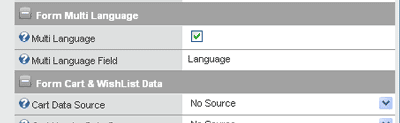 Screenshot of the details in the Multi Language settings of the form.