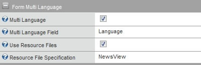 Defined form Multi Language properties