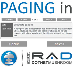 How to Implement Paging with DotNetMushroom RAD for DotNetNuke