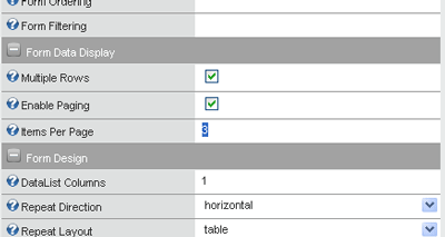 Screenshot showing the NewsView Form Properties