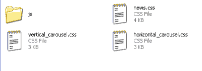 Screenshot of the DNM Application CSS folder structure