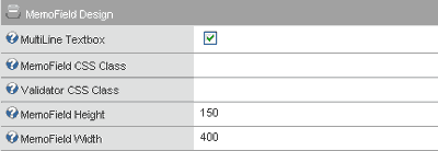 Screenshot of NewsTitle control properties