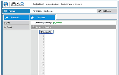 Screenshot – Javascript Control Editor 