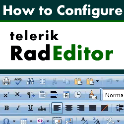 Configuring the Telerik RAD Editor