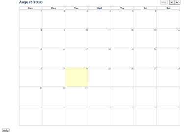Screenshot of the Events Calendar