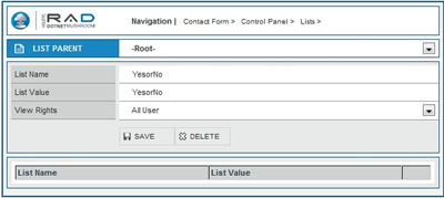 Parent list named YesorNo